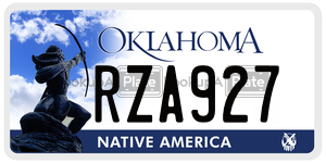 RZA927  license plate in OK