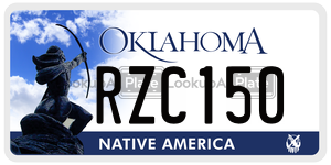 RZC150  license plate in OK