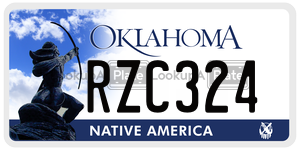 RZC324  license plate in OK