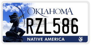 RZL586  license plate in OK