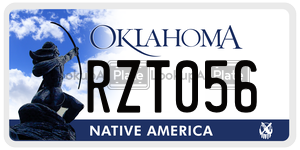 RZT056  license plate in OK