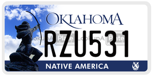 RZU531  license plate in OK