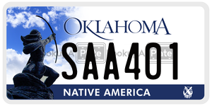 SAA401  license plate in OK