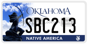 SBC213  license plate in OK