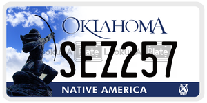 SEZ257  license plate in OK