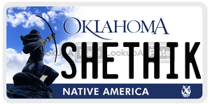 SHETHIK  license plate in OK