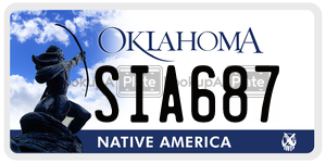 SIA687  license plate in OK