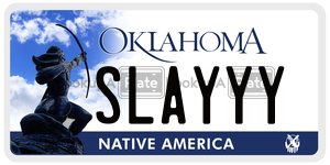 SLAYYY  license plate in OK