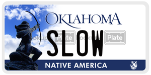 SLOW  license plate in OK