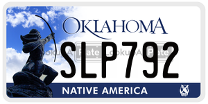 SLP792  license plate in OK