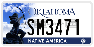 SM3471  license plate in OK