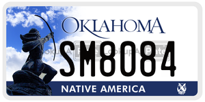 SM8084  license plate in OK