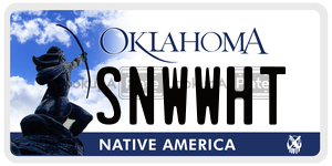 SNWWHT  license plate in OK