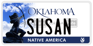SUSAN license plate in Oklahoma