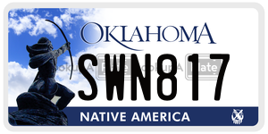SWN817  license plate in OK