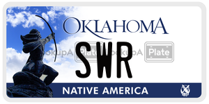 SWR  license plate in OK