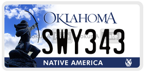SWY343  license plate in OK