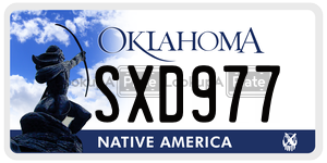 SXD977  license plate in OK