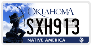 SXH913  license plate in OK