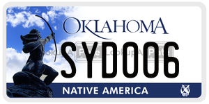 SYD006  license plate in OK
