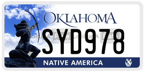 SYD978  license plate in OK