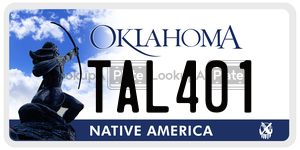 TAL401  license plate in OK