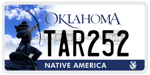 TAR252  license plate in OK
