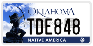 TDE848  license plate in OK