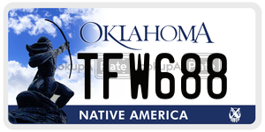 TFW688  license plate in OK