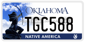 TGC588  license plate in OK