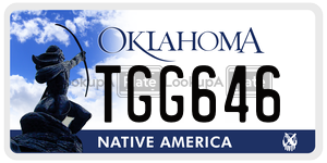 TGG646  license plate in OK