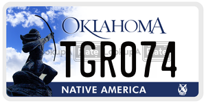 TGR074  license plate in OK
