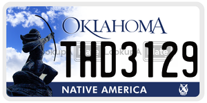 THD3129  license plate in OK