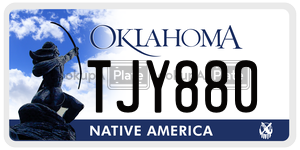 TJY880  license plate in OK