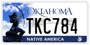 TKC784  license plate in OK