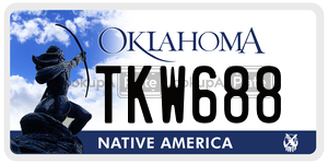 TKW688  license plate in OK