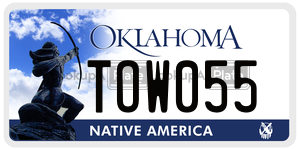 TOW055  license plate in OK