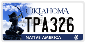 TPA326  license plate in OK