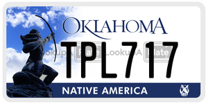 TPL717  license plate in OK
