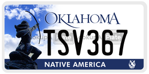 TSV367  license plate in OK