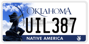 UIL387  license plate in OK