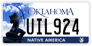 UIL924  license plate in OK