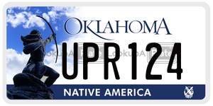 UPR124  license plate in OK