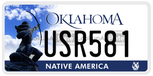 USR581  license plate in OK