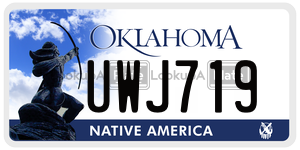 UWJ719  license plate in OK