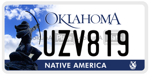 UZV819  license plate in OK