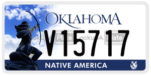 V15717  license plate in OK