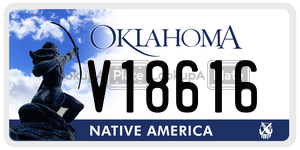 V18616  license plate in OK