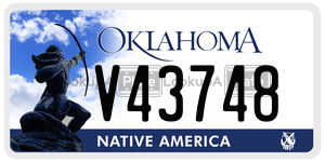 V43748  license plate in OK