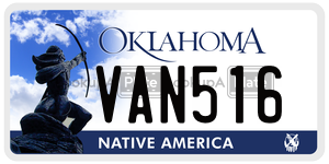 VAN516  license plate in OK